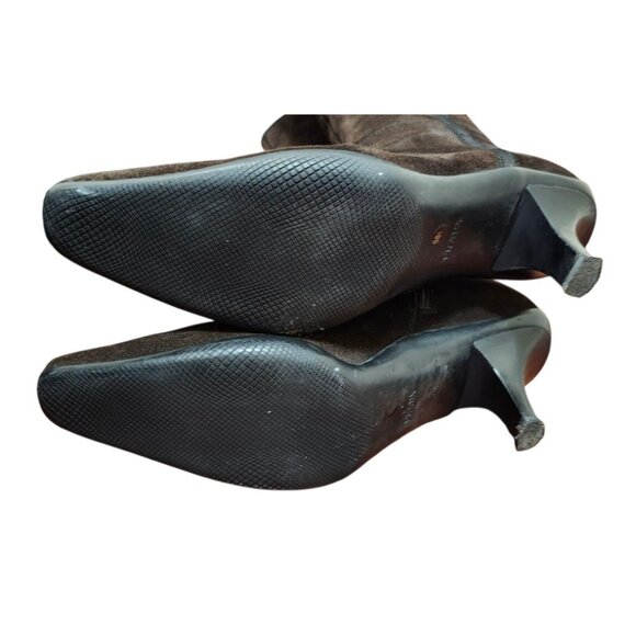 PRADA BROWN SUEDE HEELED BOOTS - EU 38.5/US 8 - Picture 14 of 16